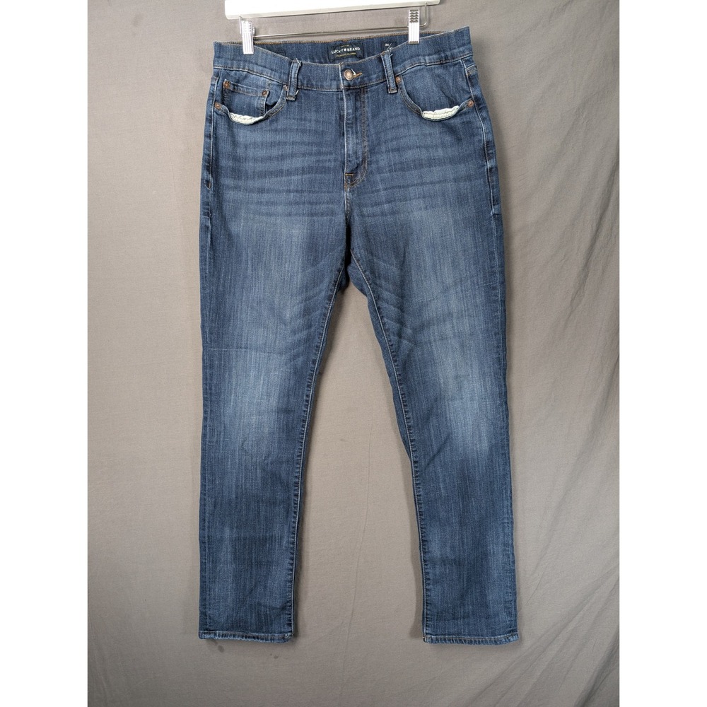Lucky‎ Brand 121 Slim Straight Jeans Mens 34 Blue Denim Medium Wash Casual 6424